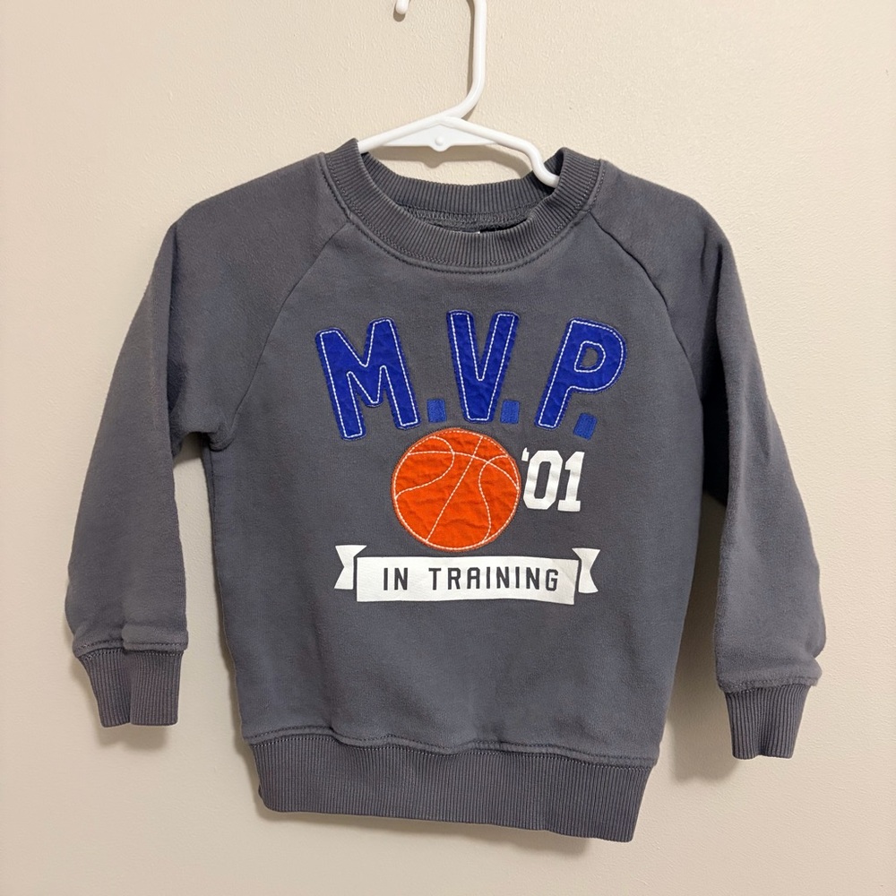 Carter's Gray MVP Basketball Sweatshirt Kids Winter Clothes
